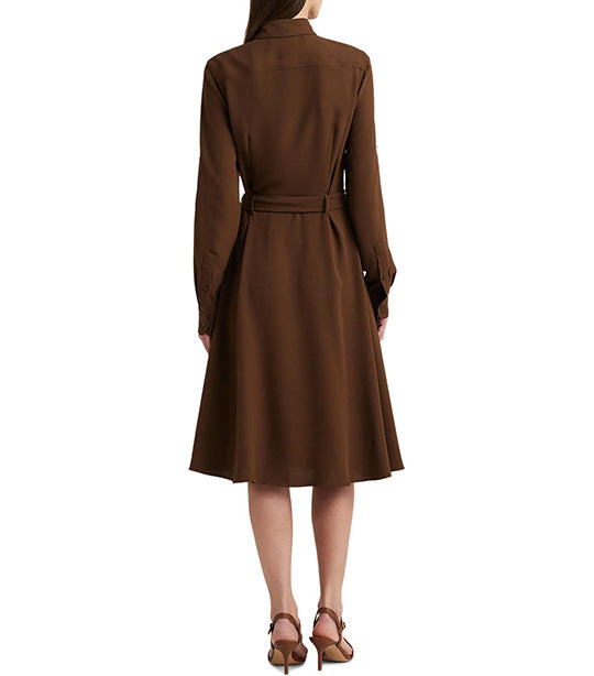 Women's Fit-and-Flare Shirtdress Brown Birch