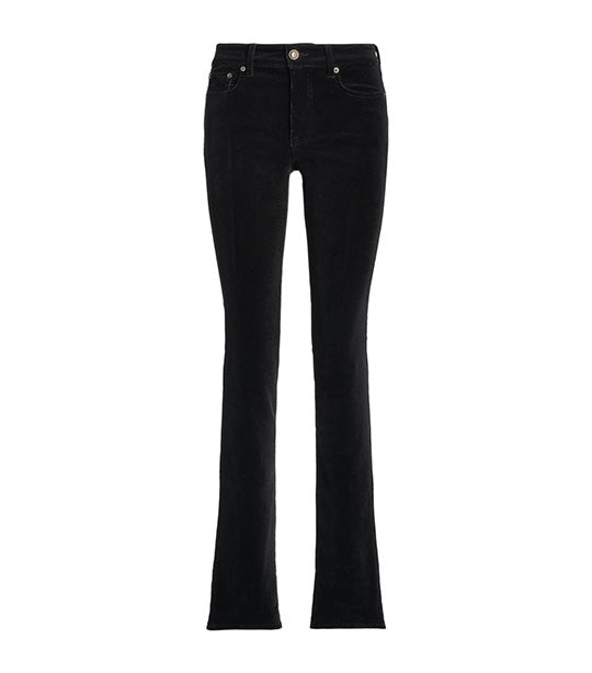Women's Stretch Corduroy Mid-Rise Straight Pant Polo Black