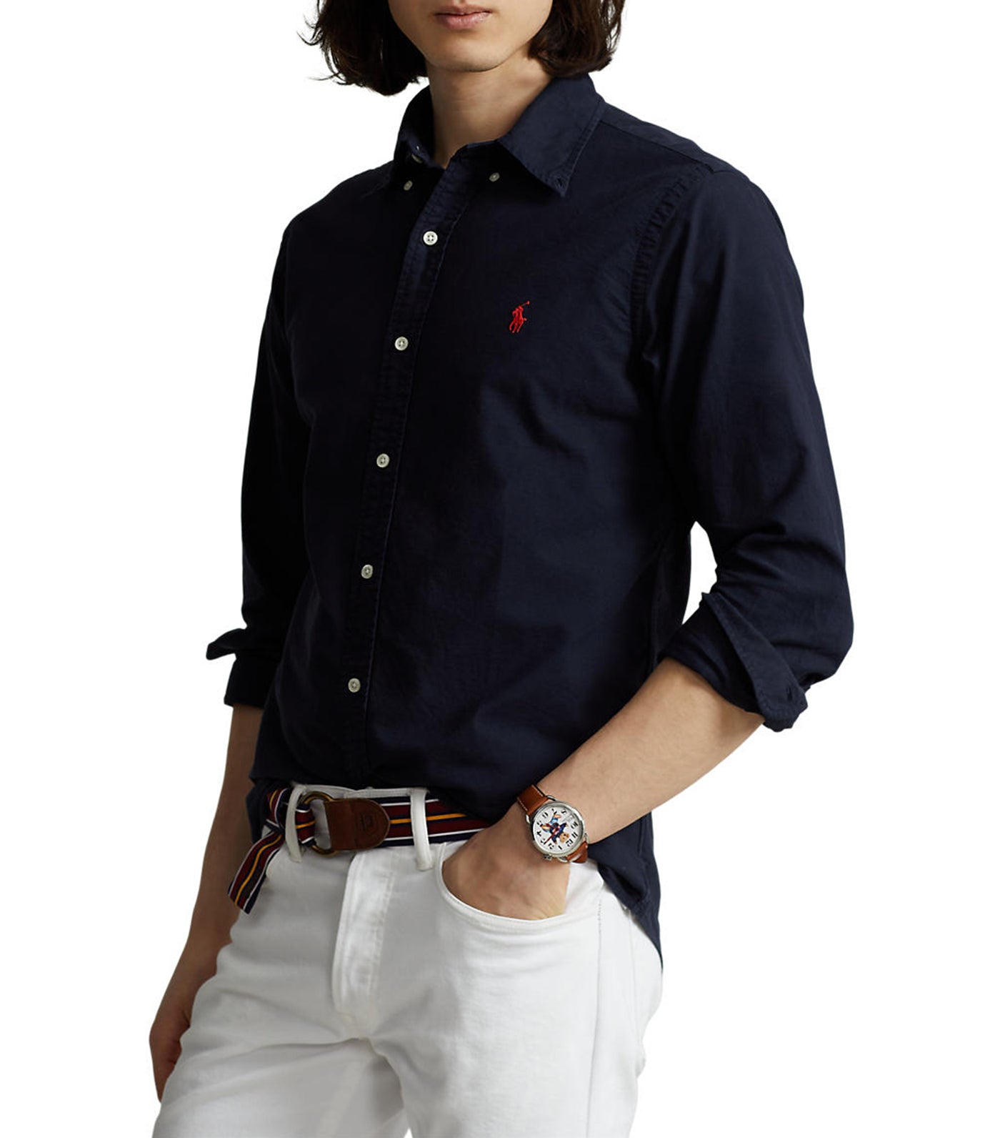 Men's Custom Fit Oxford Shirt RL Navy