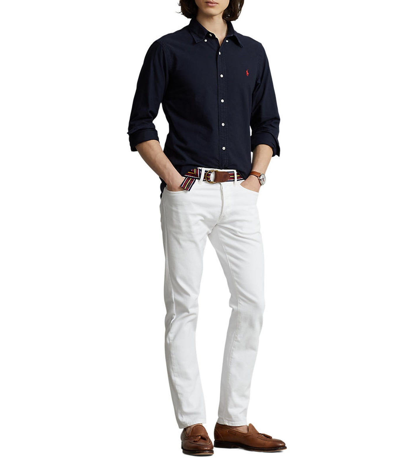 Men's Custom Fit Oxford Shirt RL Navy