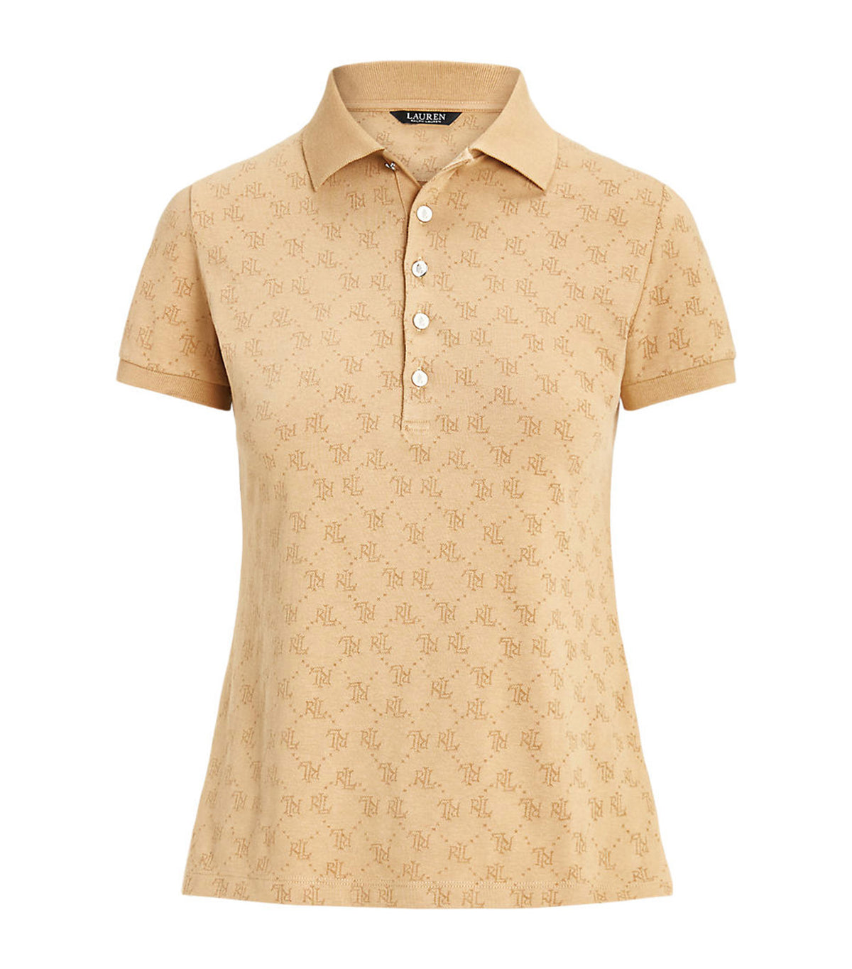 Women's Logo Jacquard Polo Shirt Birch Tan