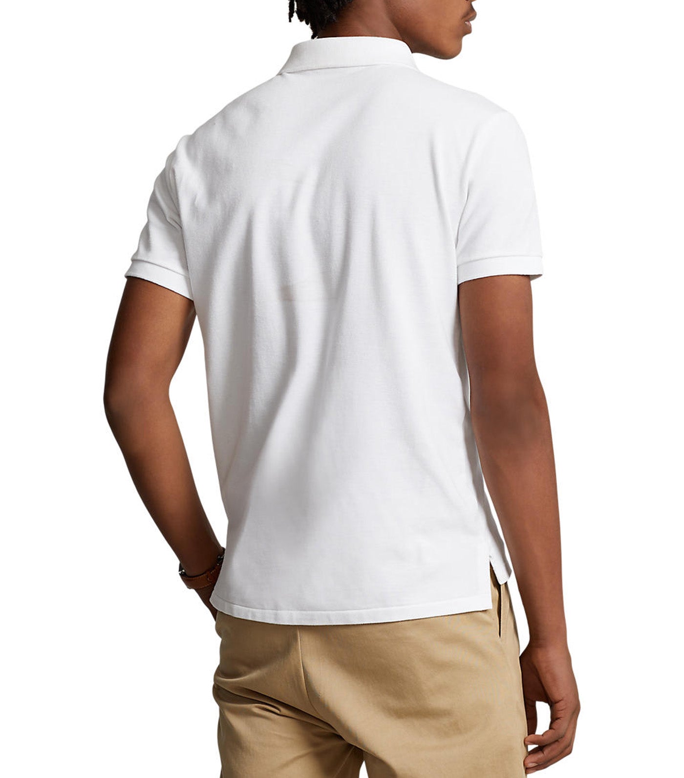 Men's Custom Slim Fit Mesh Polo Shirt White