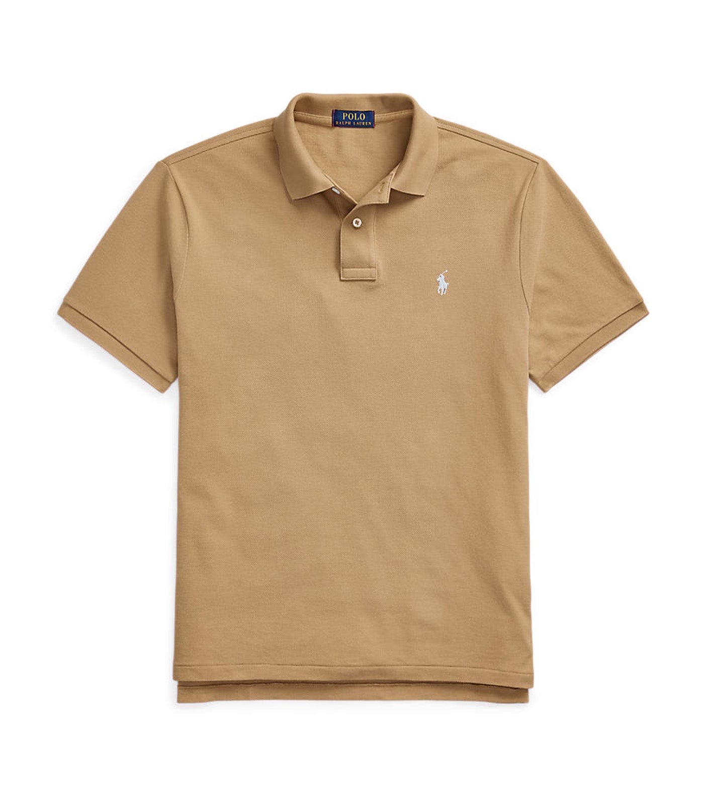 Men's Custom Slim Fit Mesh Polo Shirt Cafe Tan