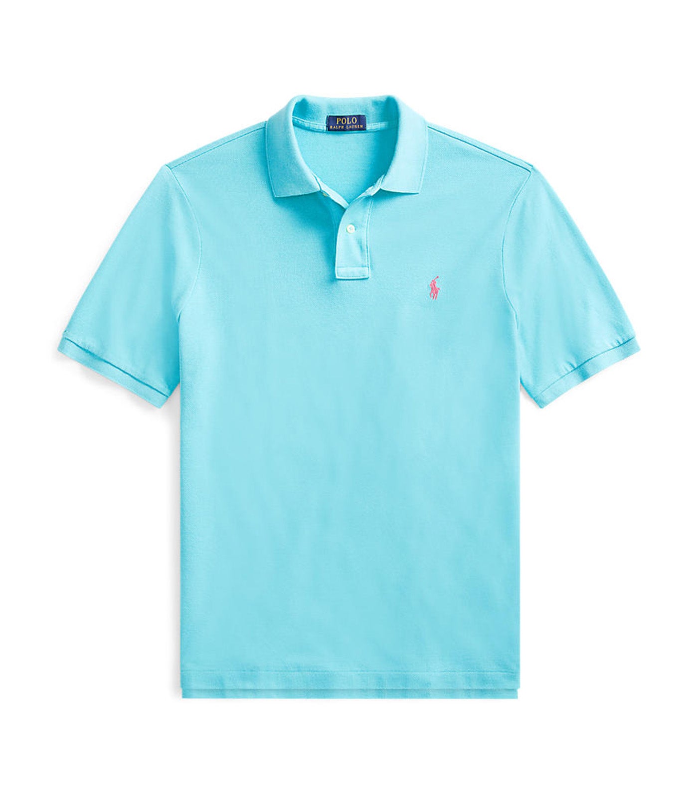 Men's Custom Slim Fit Mesh Polo Shirt Turquoise Nova