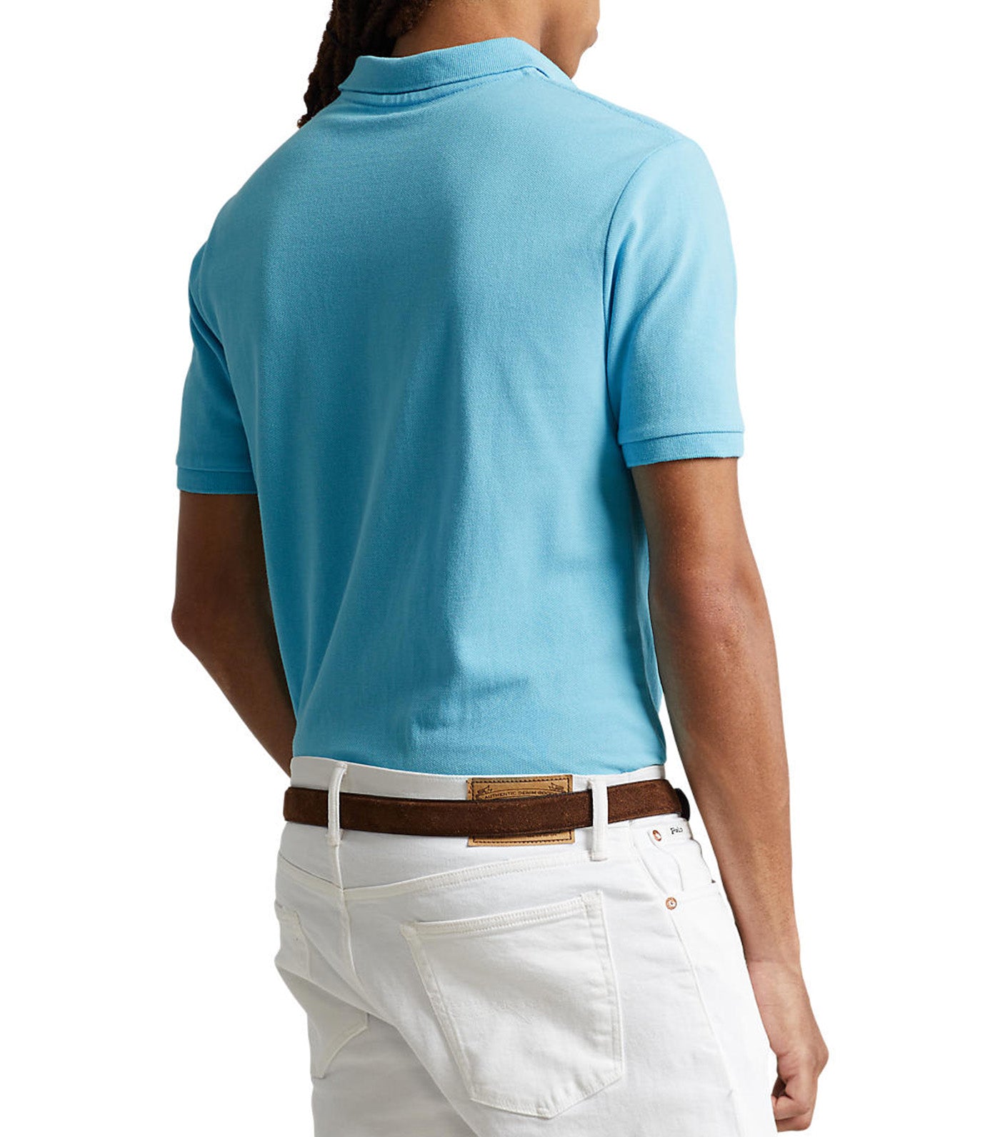 Men's Custom Slim Fit Mesh Polo Shirt Turquoise Nova