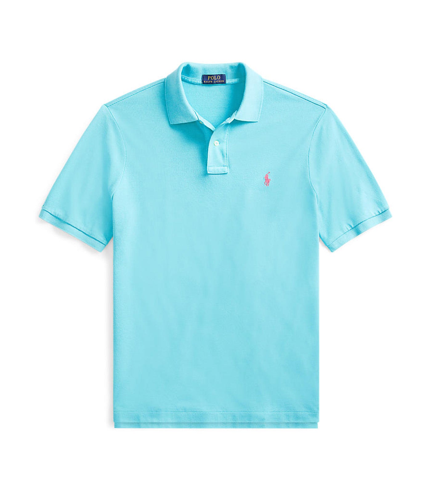 Men's Custom Slim Fit Mesh Polo Shirt Turquoise Nova
