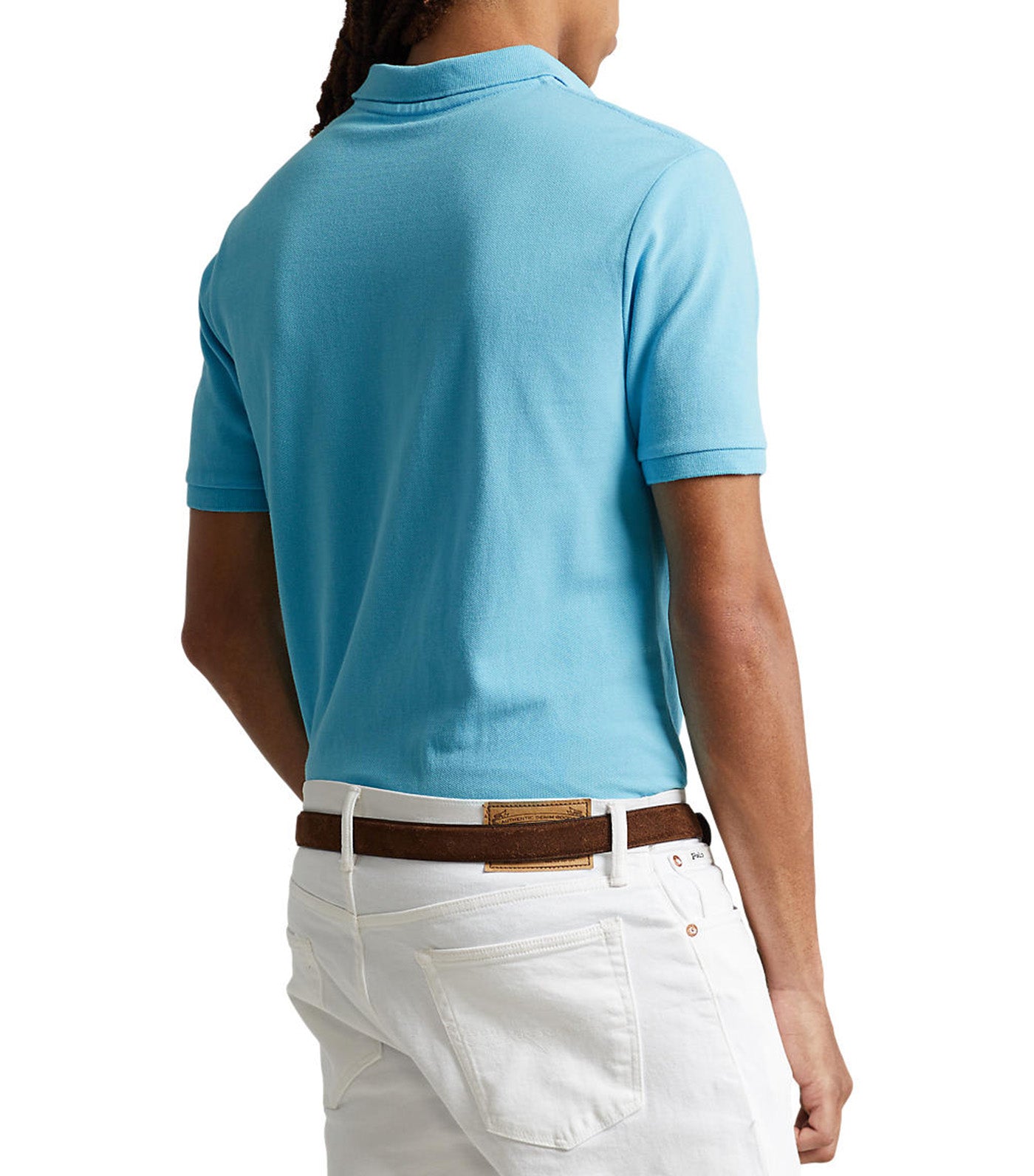 Men's Custom Slim Fit Mesh Polo Shirt Turquoise Nova