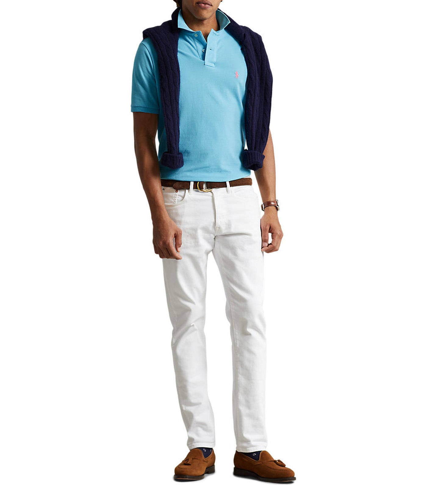 Men's Custom Slim Fit Mesh Polo Shirt Turquoise Nova