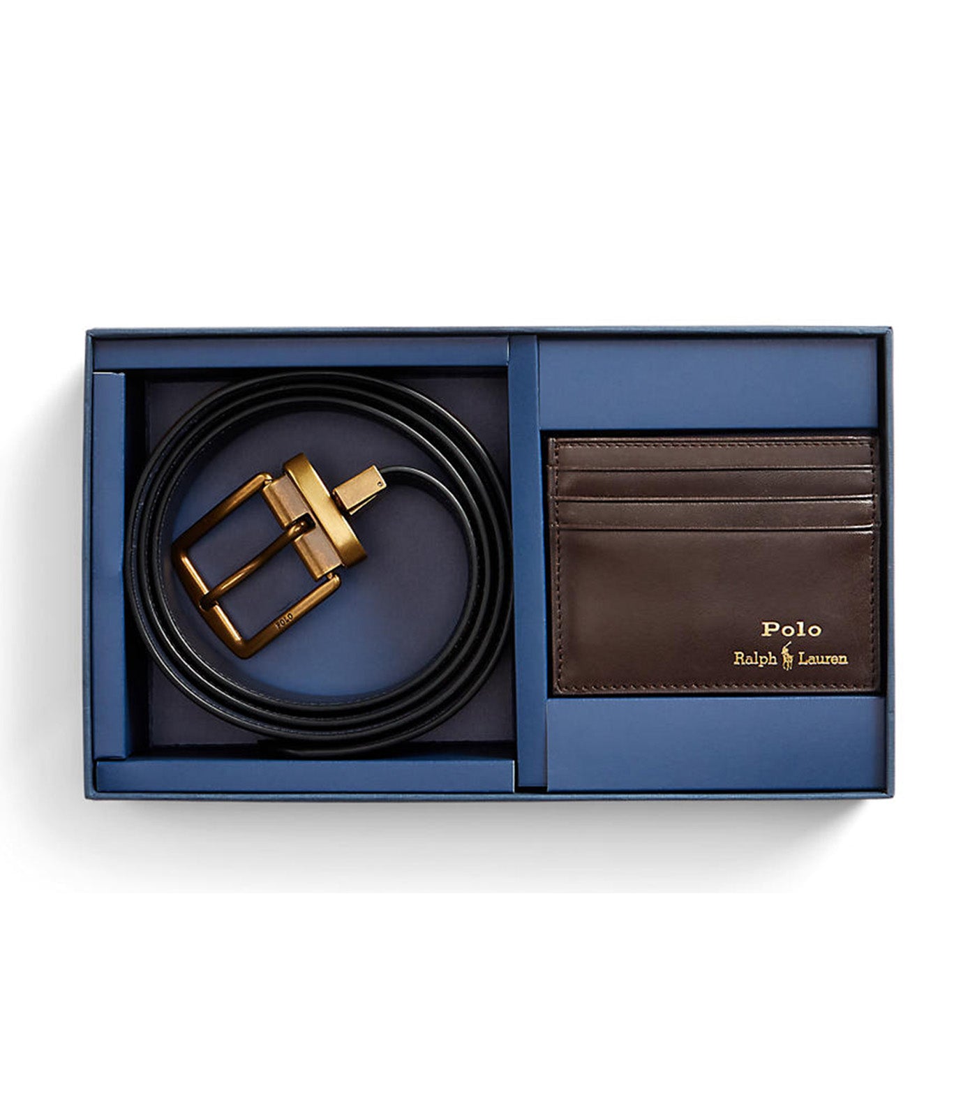 Leather Belt & Card Case Gift Set