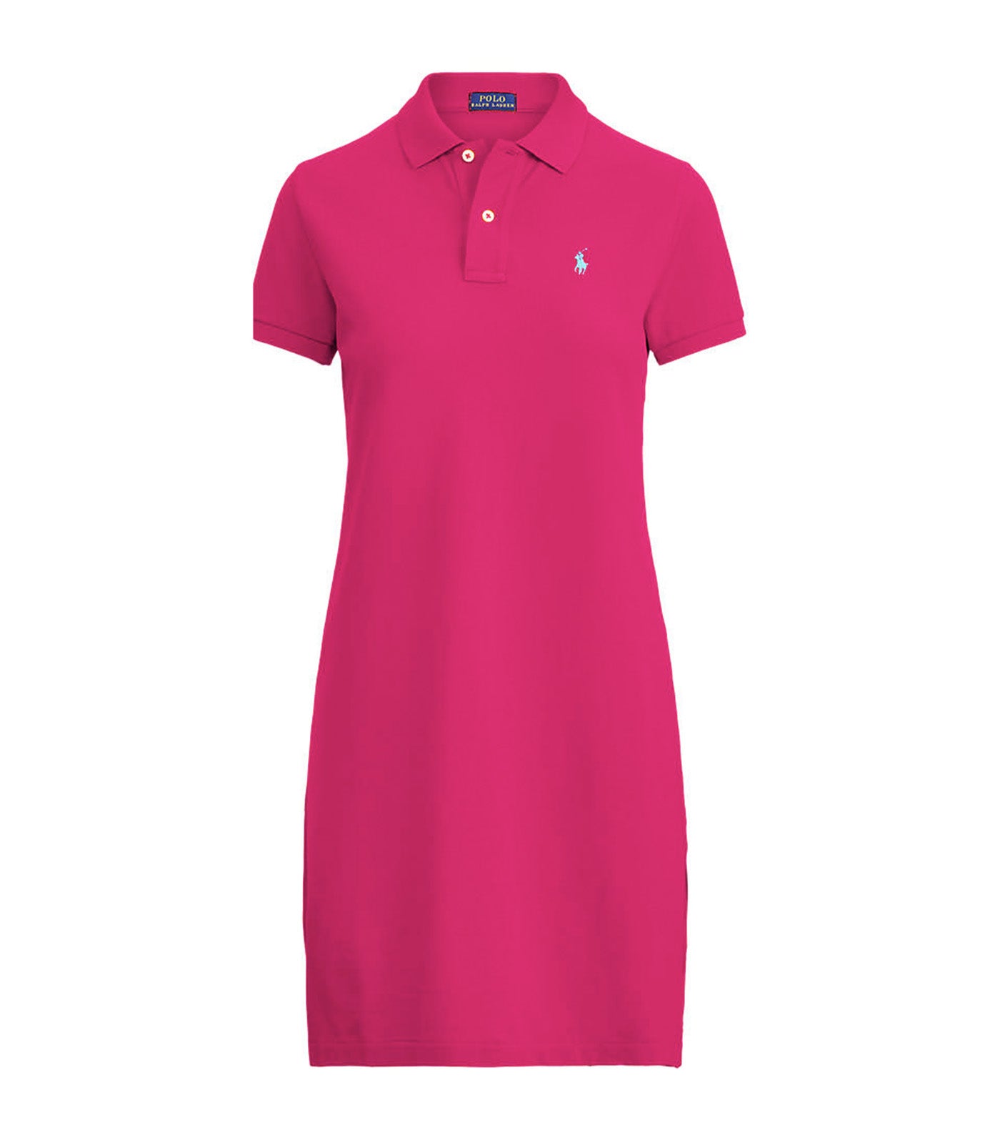 Cotton Mesh Polo Dress Pink Sky