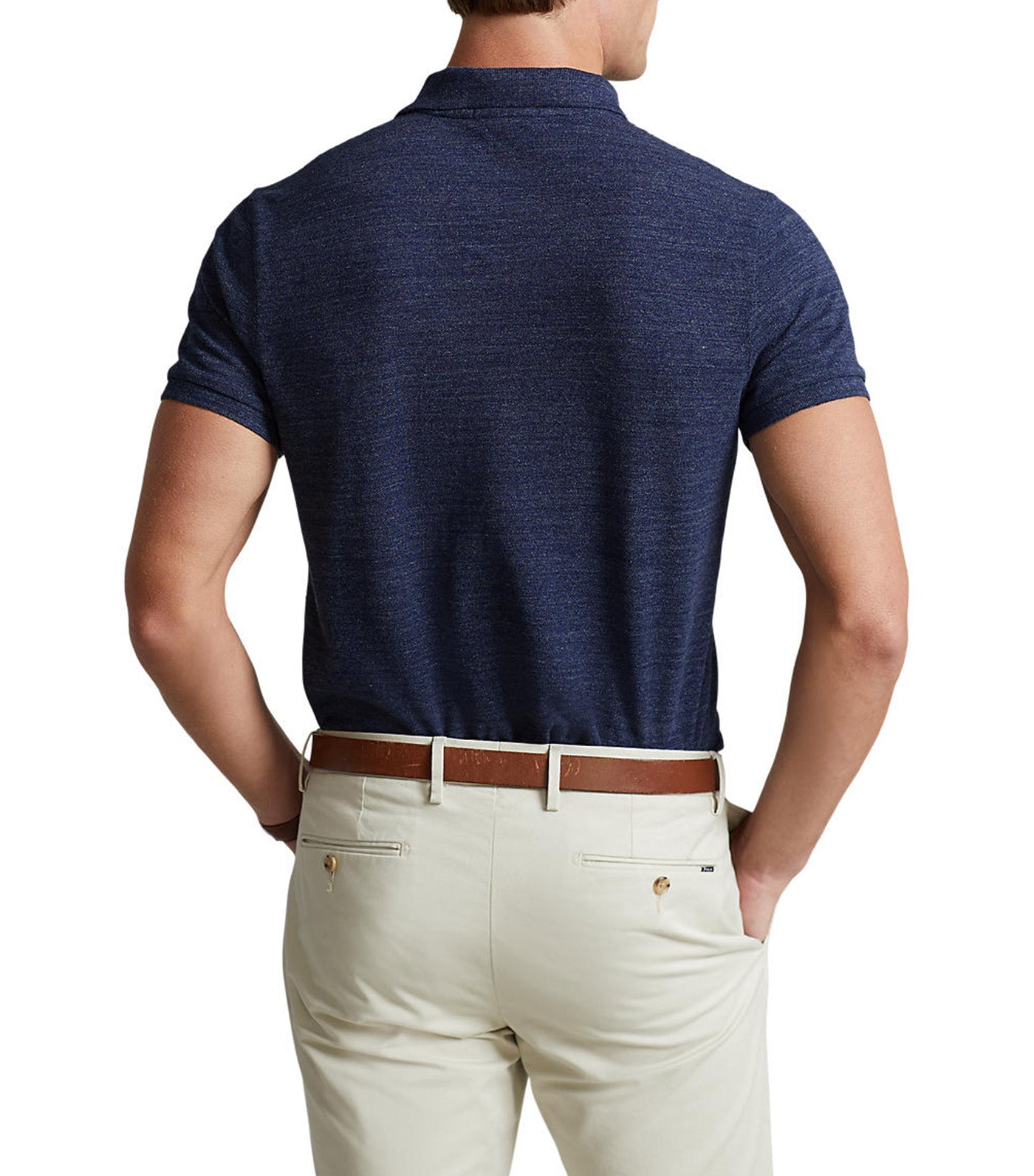 Men's Custom Slim Fit Mesh Polo Shirt Classic Royal Heather