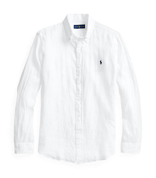 Men's Slim Fit Linen Shirt White