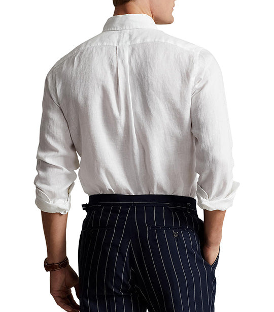 Men's Slim Fit Linen Shirt White