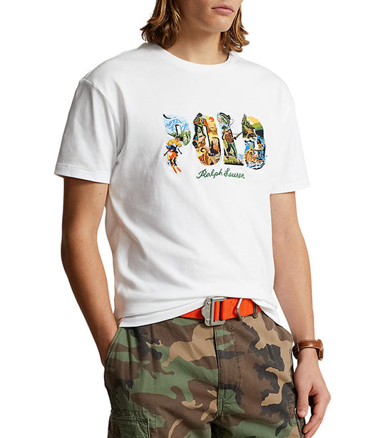 Men's Classic Fit Graphic Logo Jersey T-Shirt White