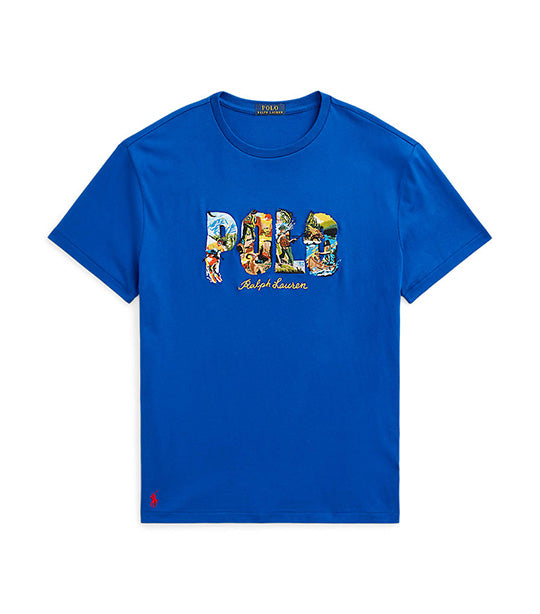Men's Classic Fit Graphic Logo Jersey T-Shirt Blue