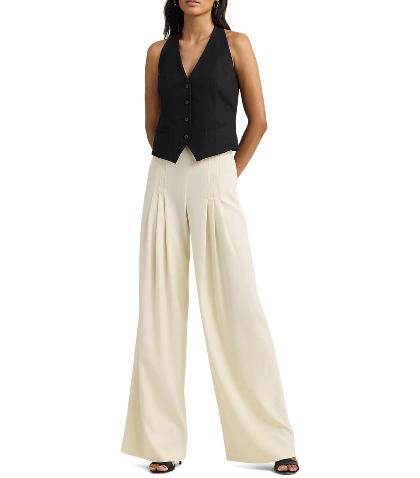 Women's Cotton-Blend Vest Black