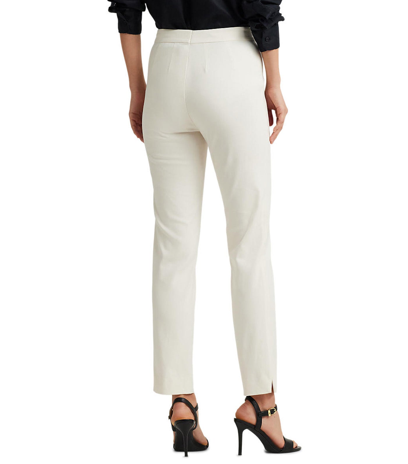 Women's High-Rise Cotton-Blend Cropped Pant Mascarpone Cream