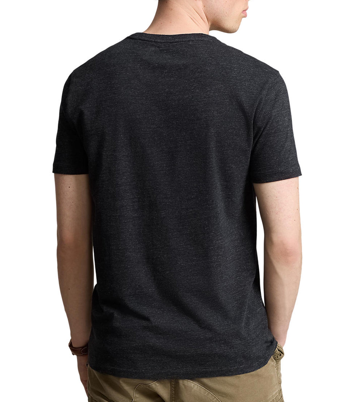 Men's Custom Slim Fit Jersey Crewneck T-Shirt Black Marl Heather
