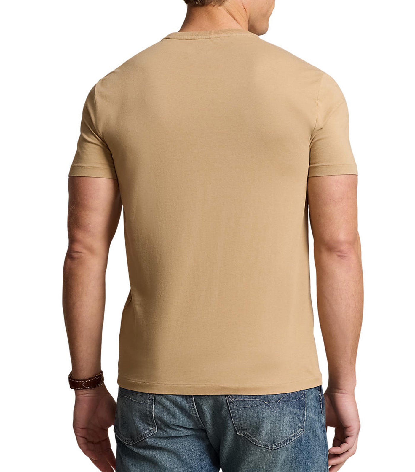 Men's Custom Slim Fit Jersey Crewneck T-Shirt Cafe Tan