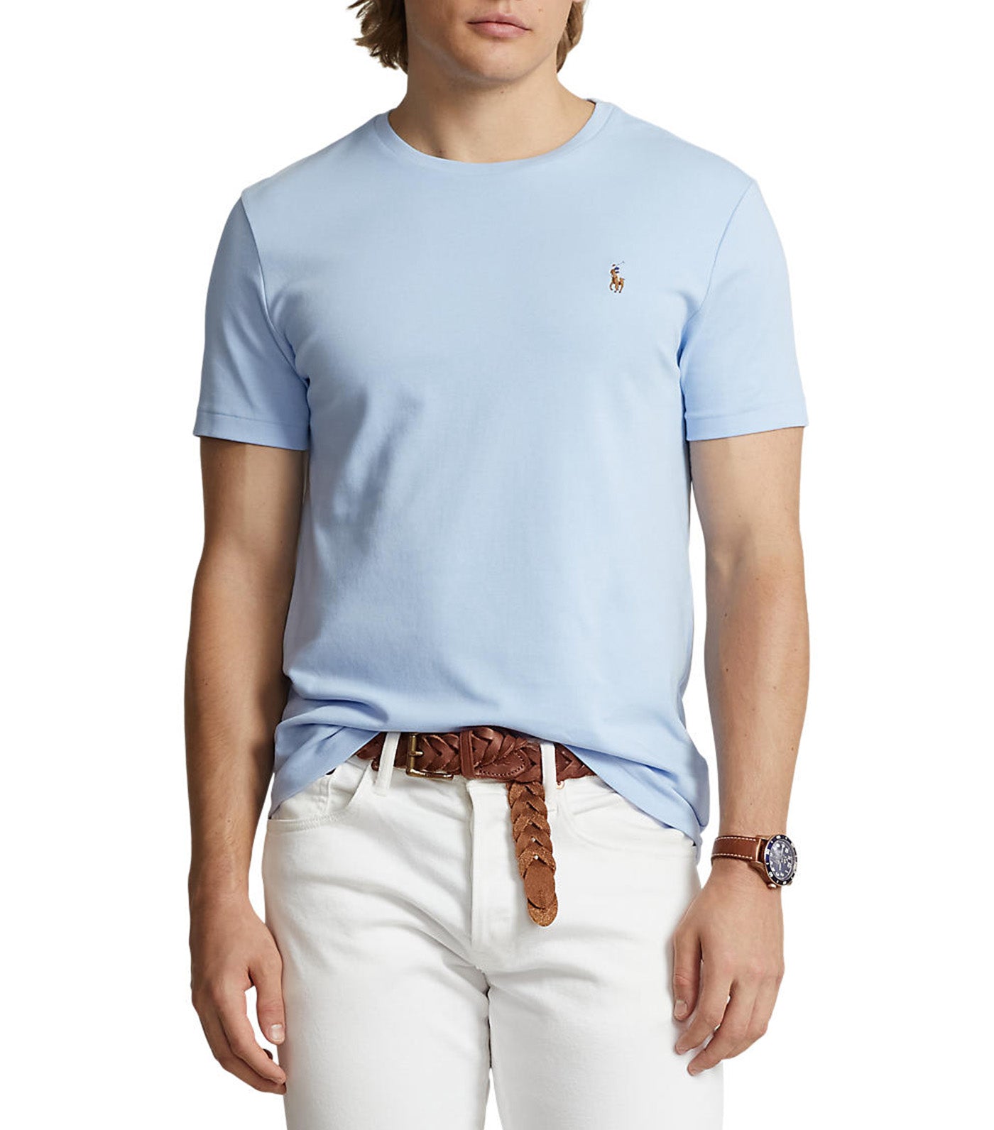 Men's Custom Slim Fit Soft Cotton T-Shirt Office Blue