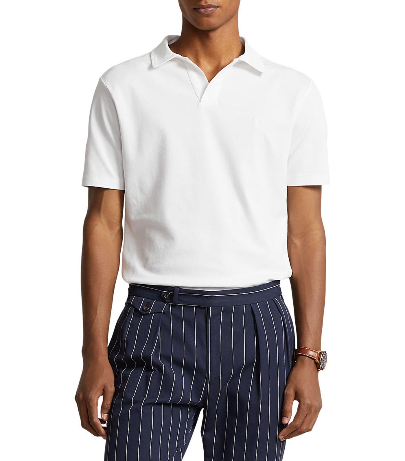 Men's Classic Fit Stretch Mesh Polo Shirt White