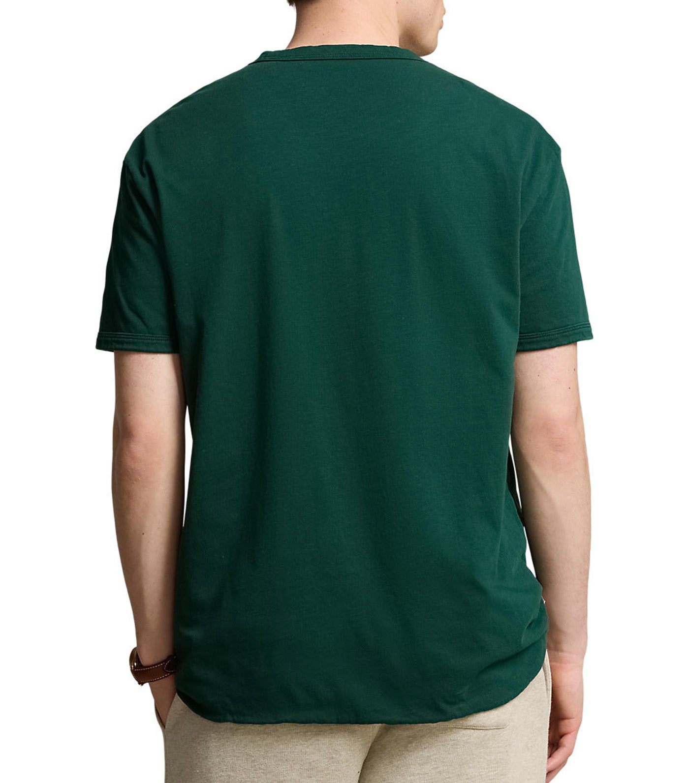 Men's Classic Fit Logo Slub Jersey T-Shirt Moss Agate/Gold Bugle