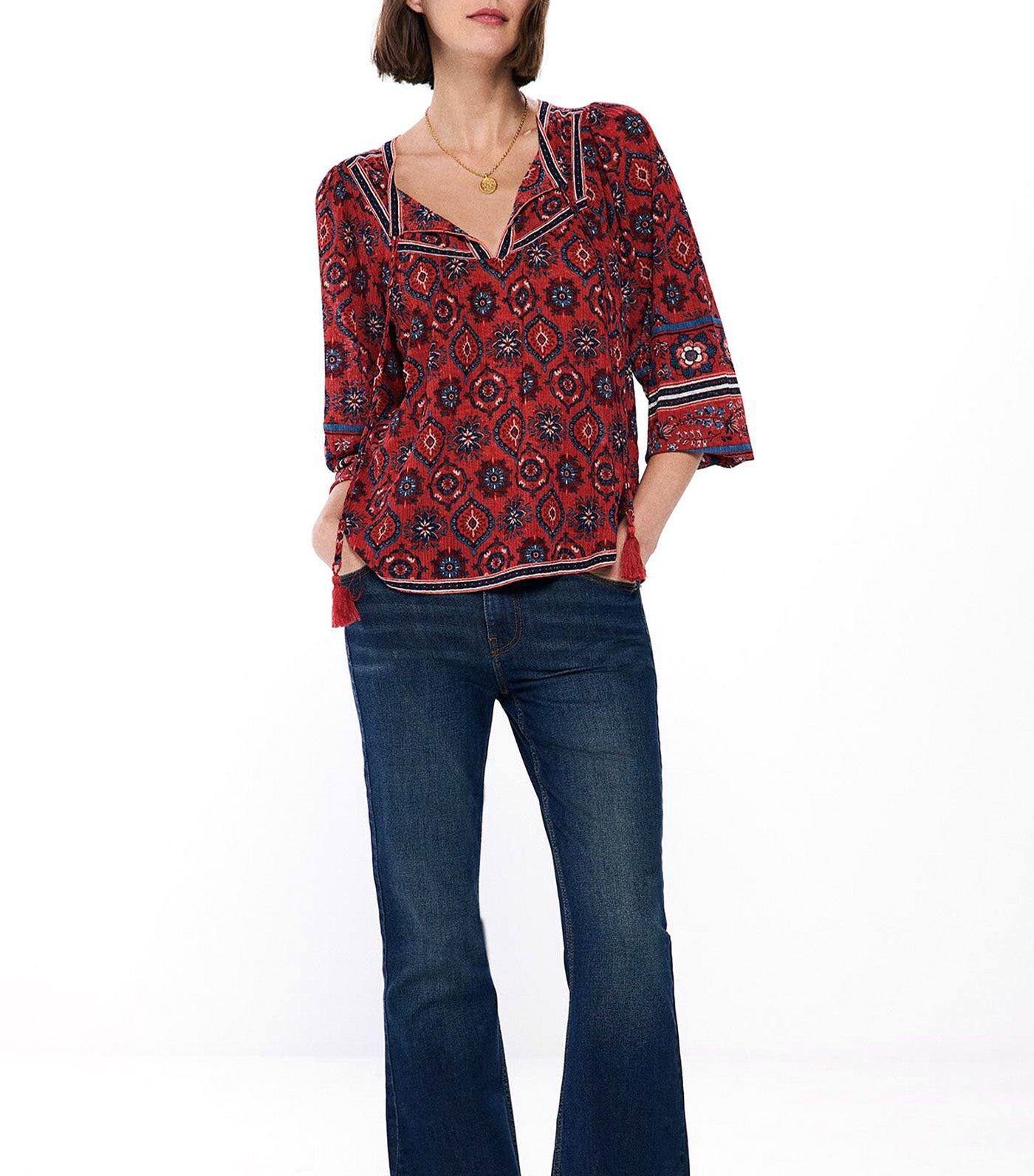 Floral Boho Blouse
Red