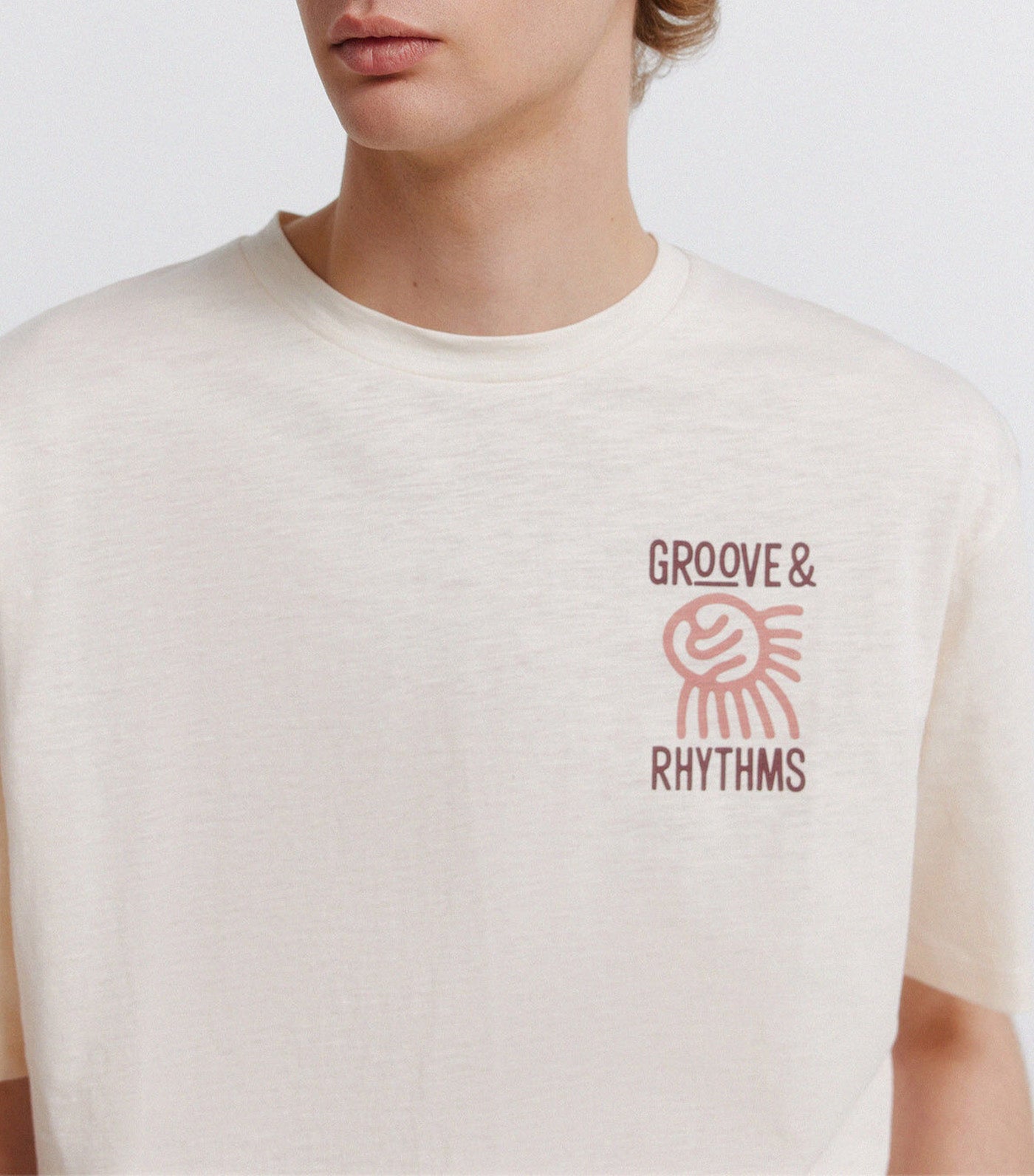 Groove Slub T-Shirt White Print