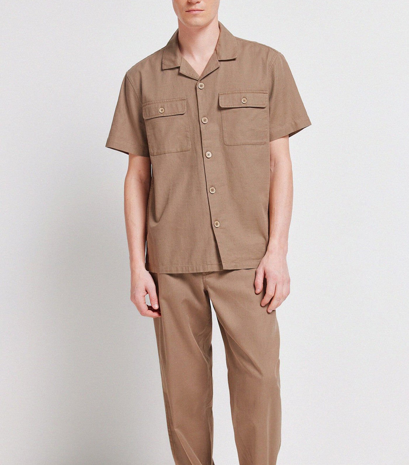 Short-Sleeved Overshirt Brown