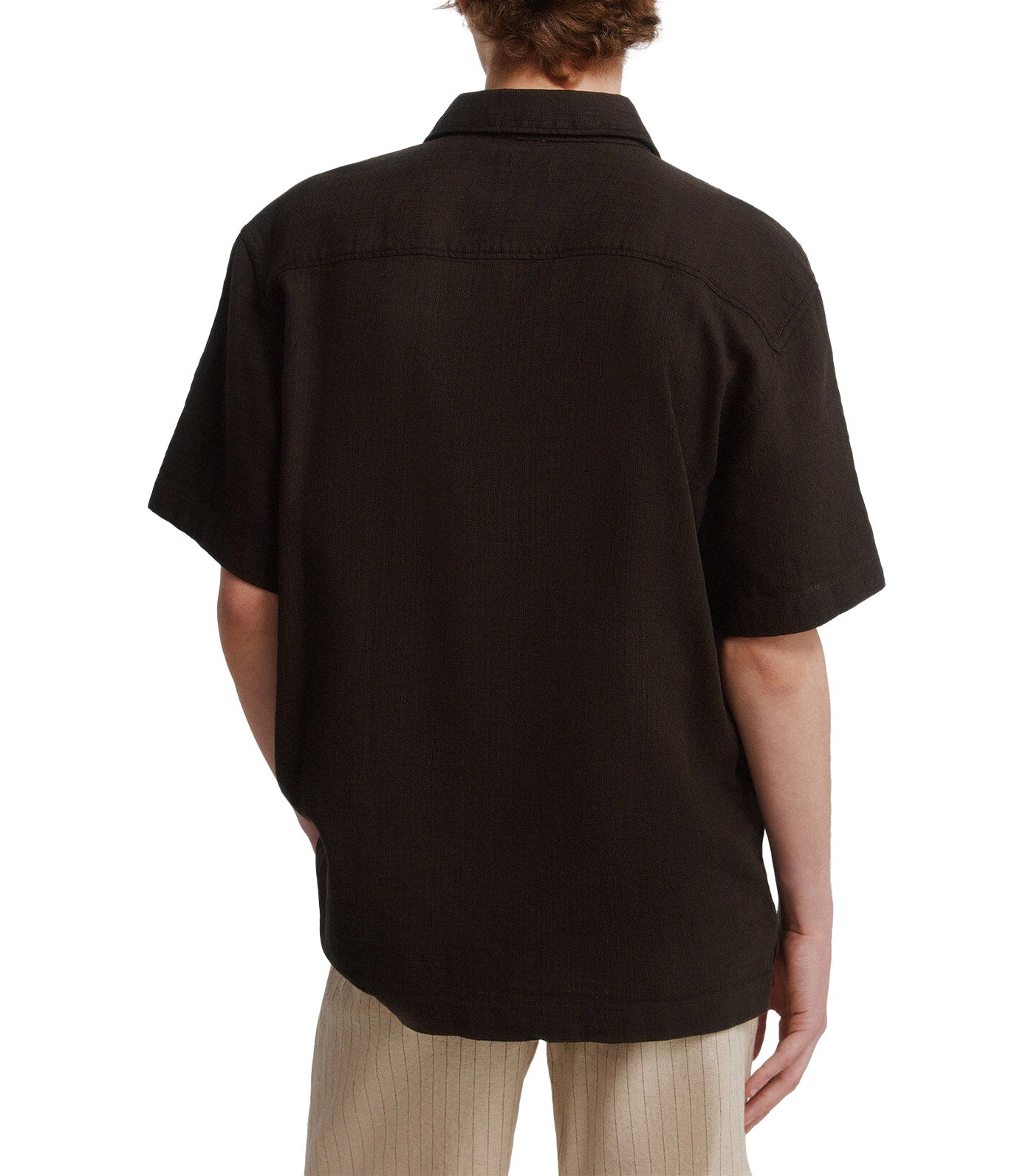 Rustic Short-Sleeved Shirt Brown Print