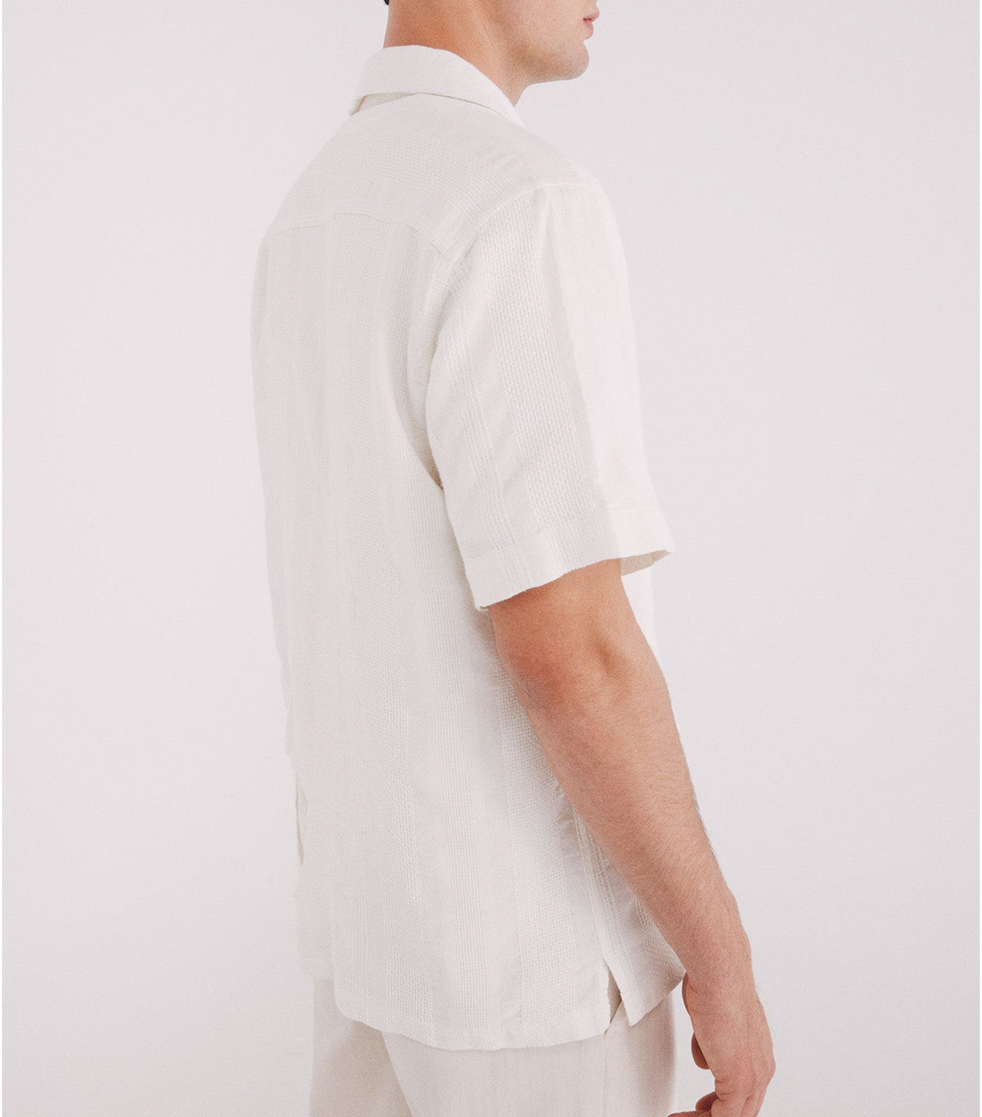 Jacquard Short Sleeve Shirt Ivory