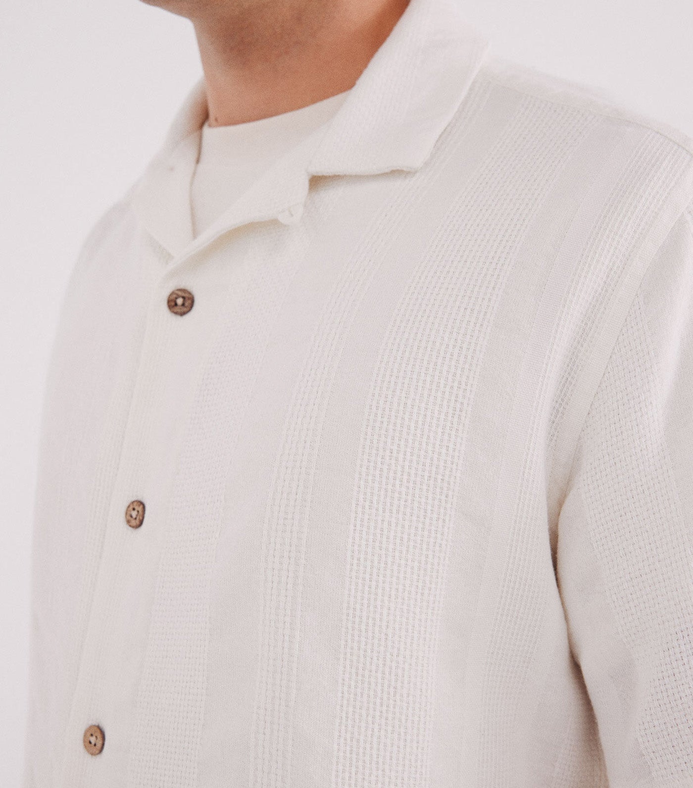 Jacquard Short Sleeve Shirt Ivory