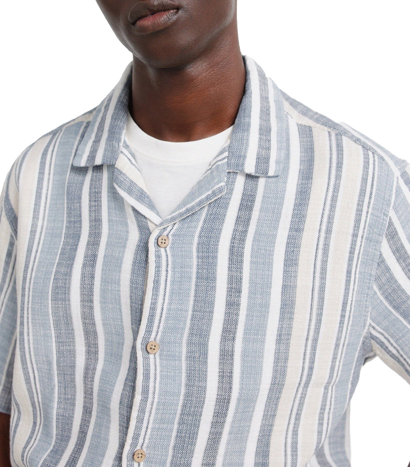 Rustic Striped Short-Sleeved Shirt