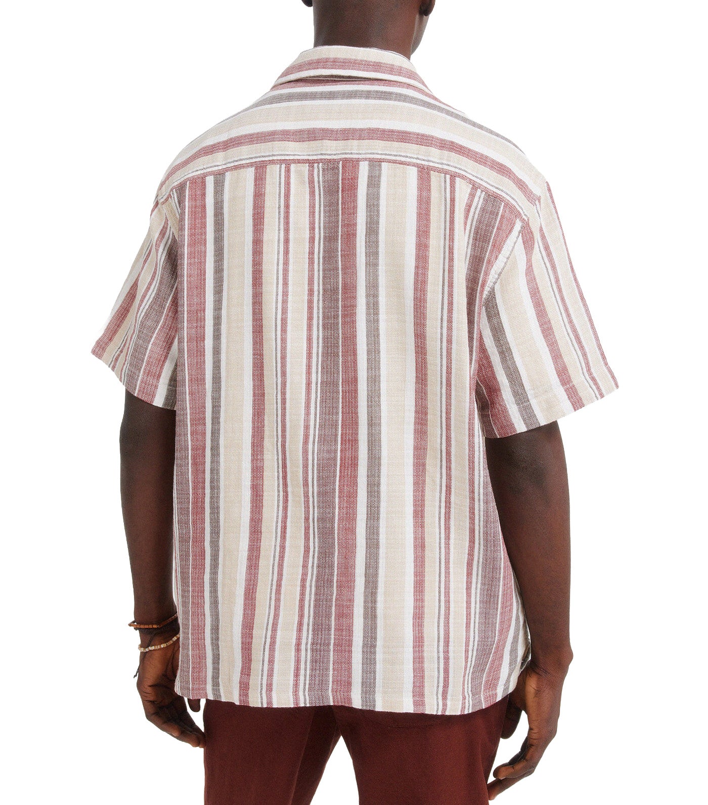 Rustic Striped Short-Sleeved Shirt