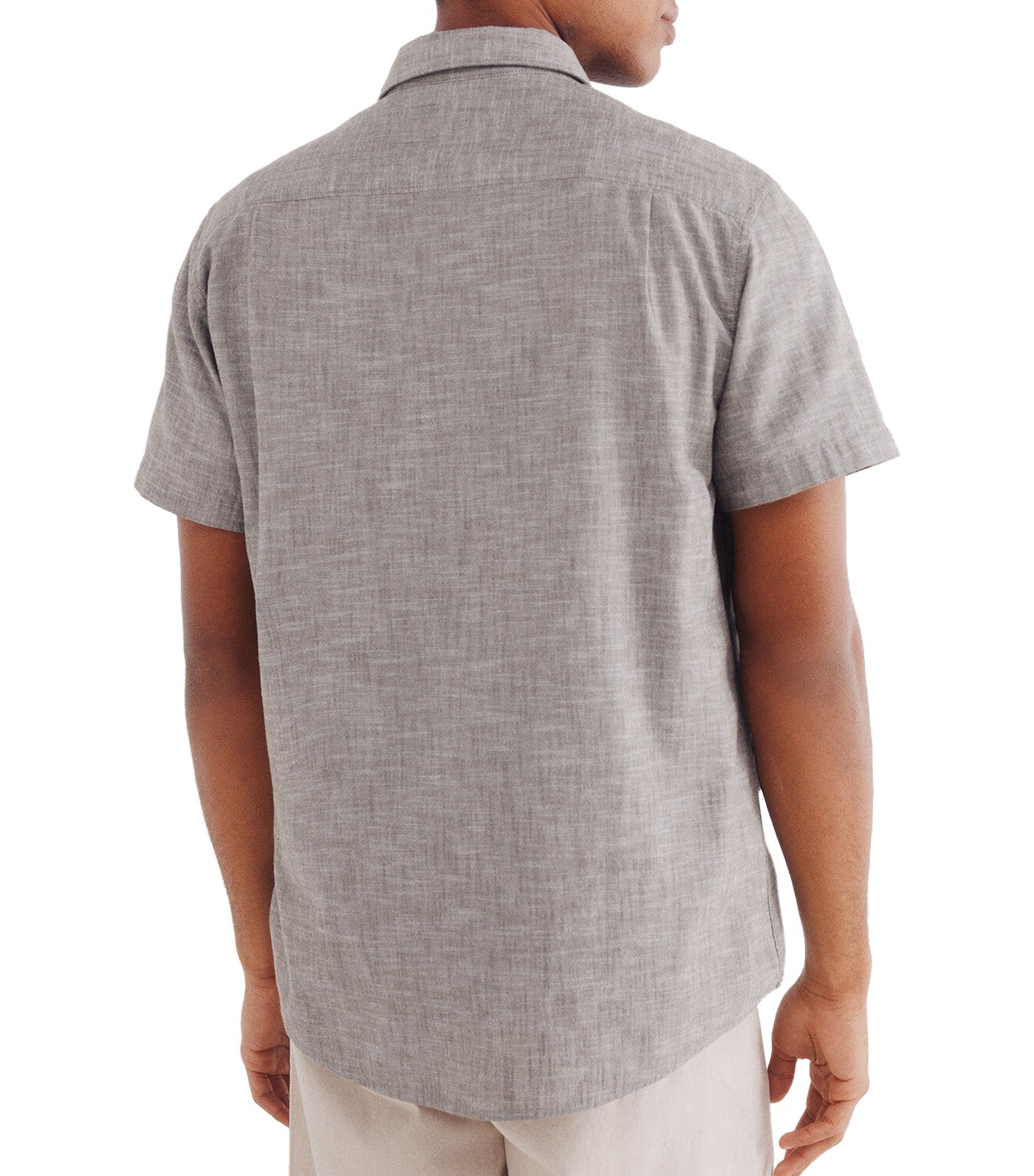 Linen-Effect Short-Sleeved Shirt