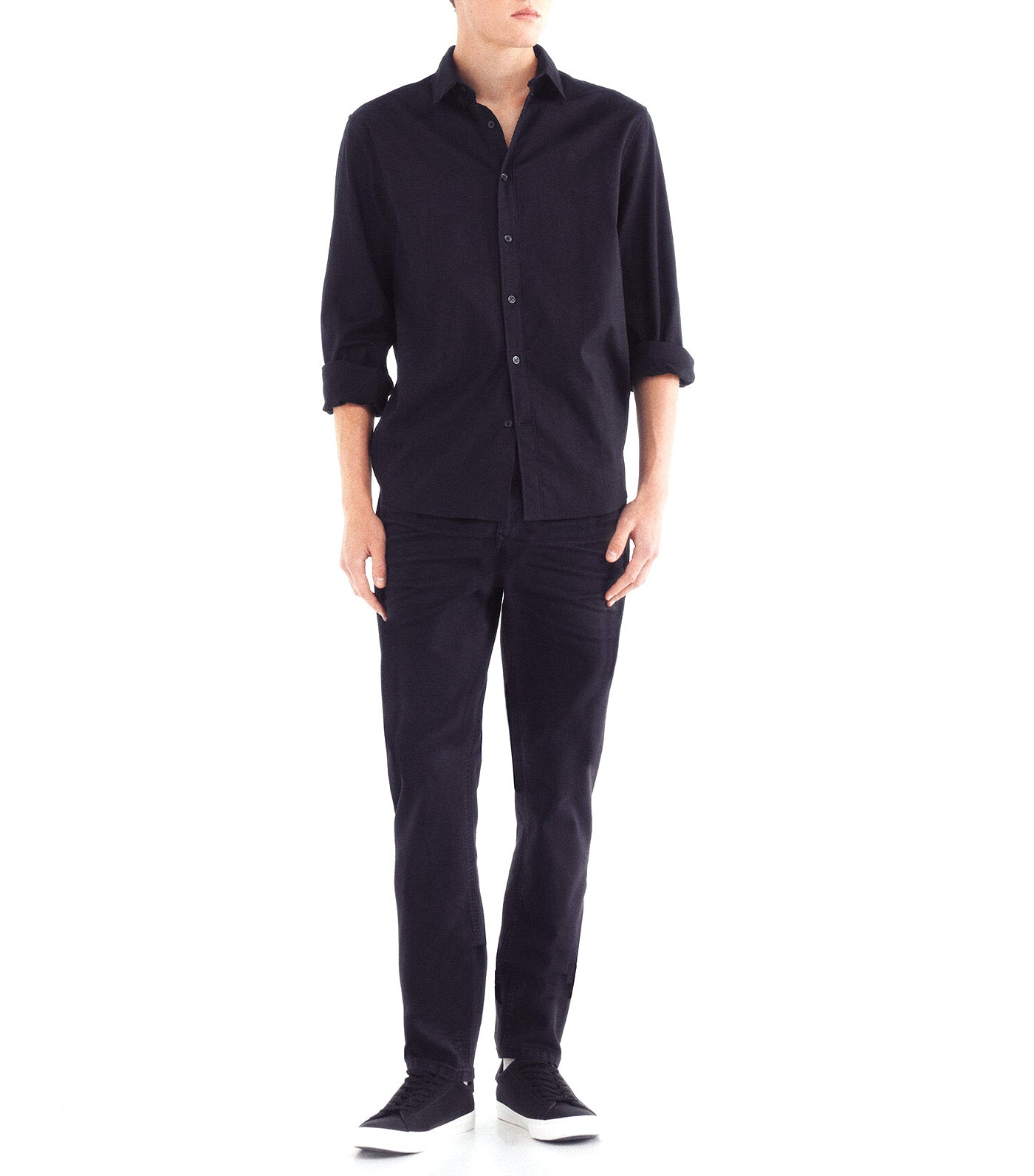 Slim Fit 5-Pocket Trousers Black