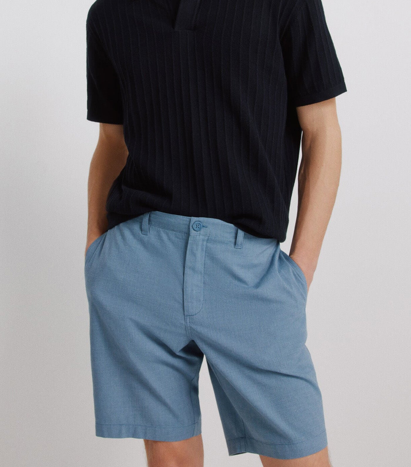 Springfield Structured Bermuda Shorts Dark Blue