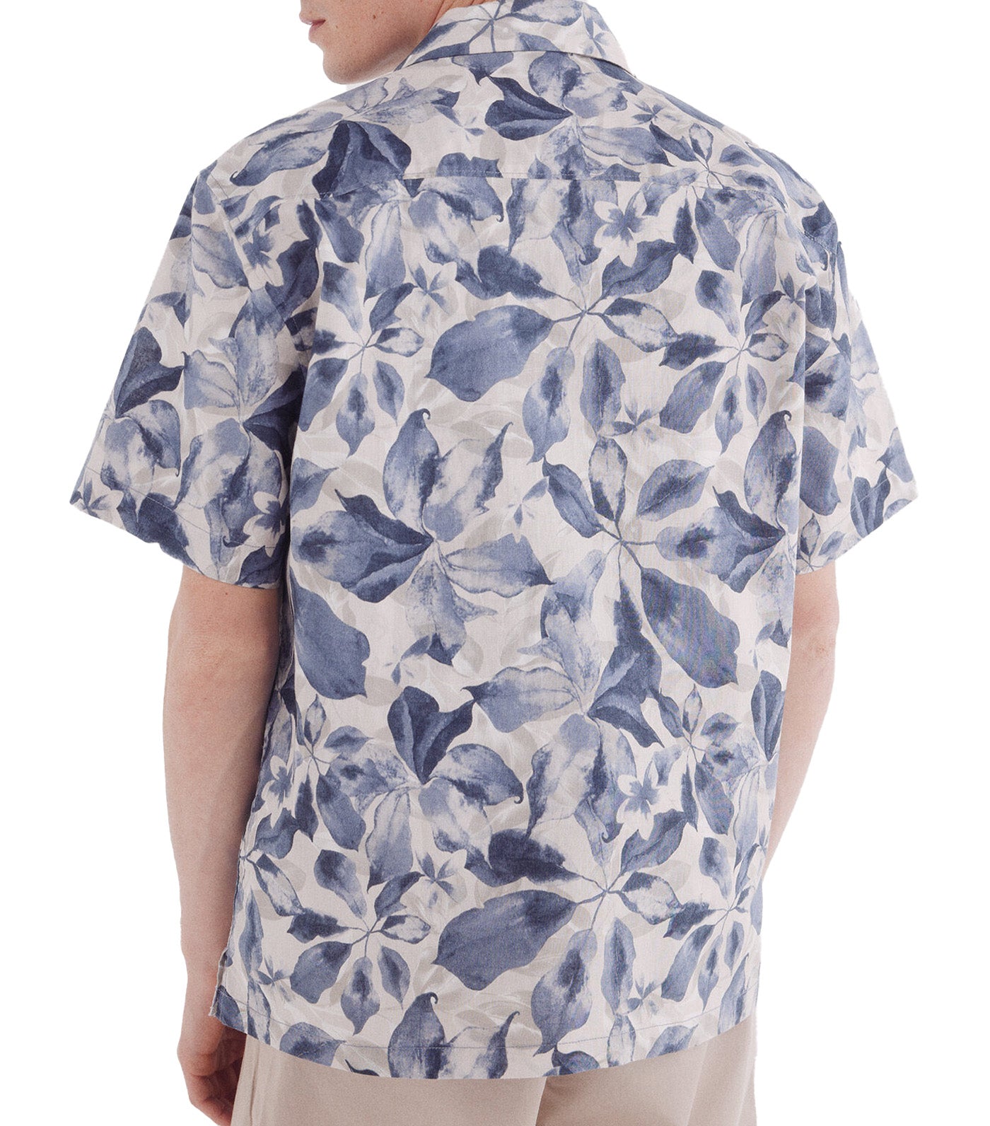 Printed Linen Short-Sleeved Shirt
