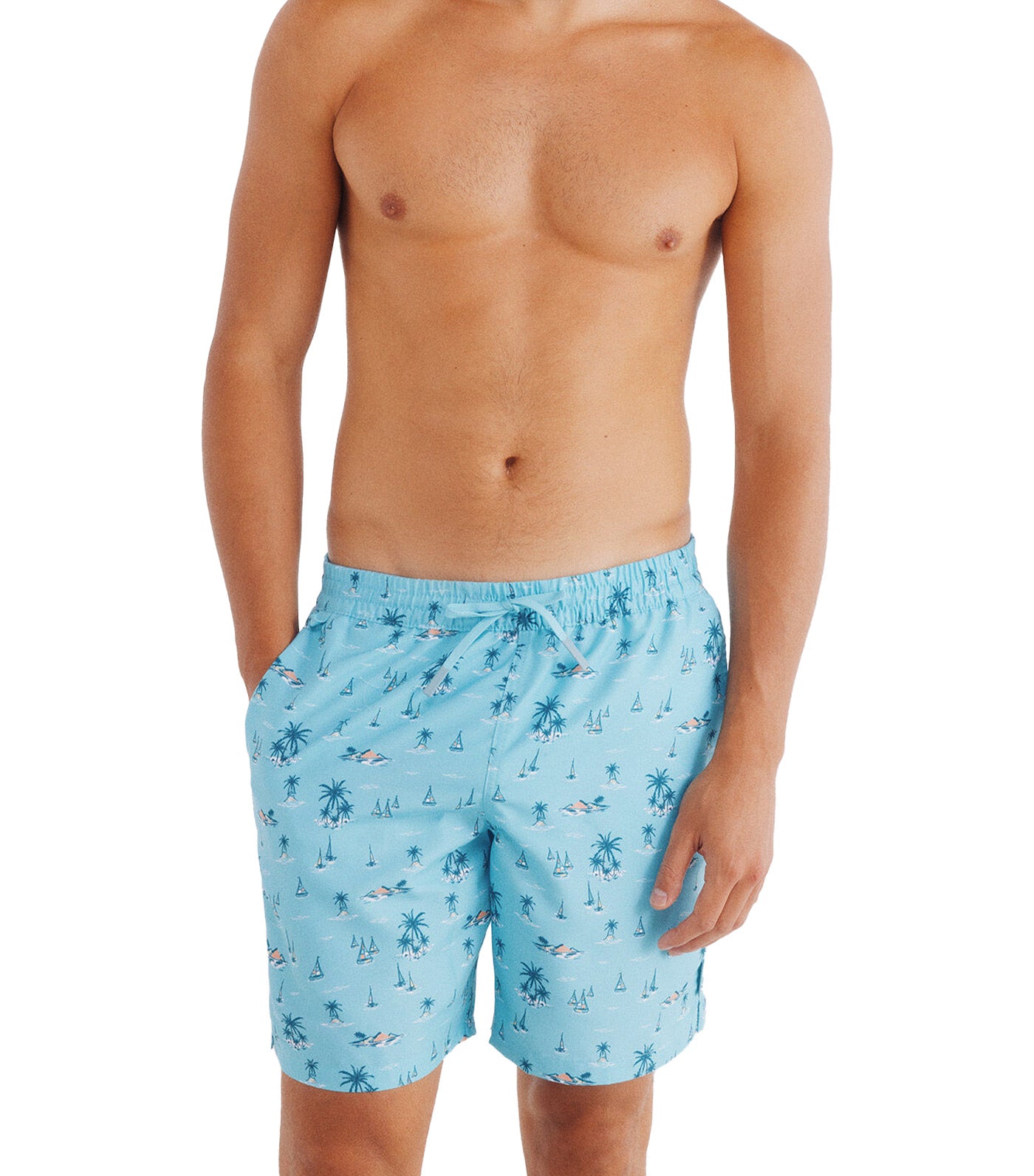 Island Print Swimsuit Blues