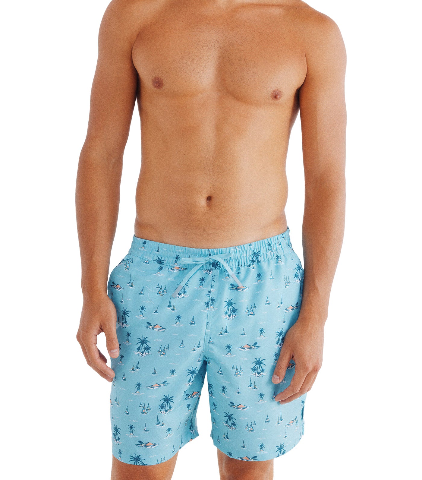 Island Print Swimsuit Blues