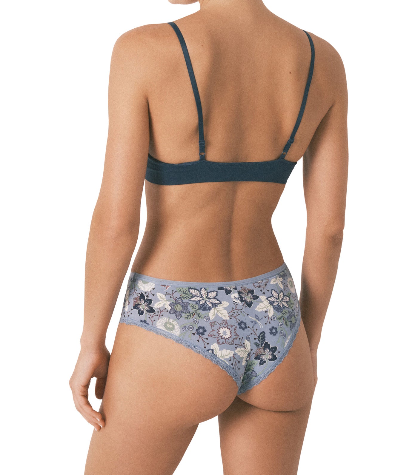 Printed Microfiber Brazilian Wide Panty Blue