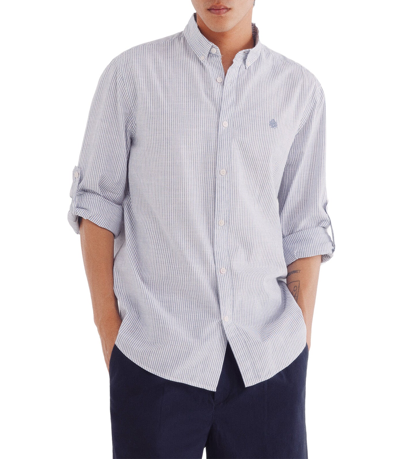 Striped Cotton Slub Shirt