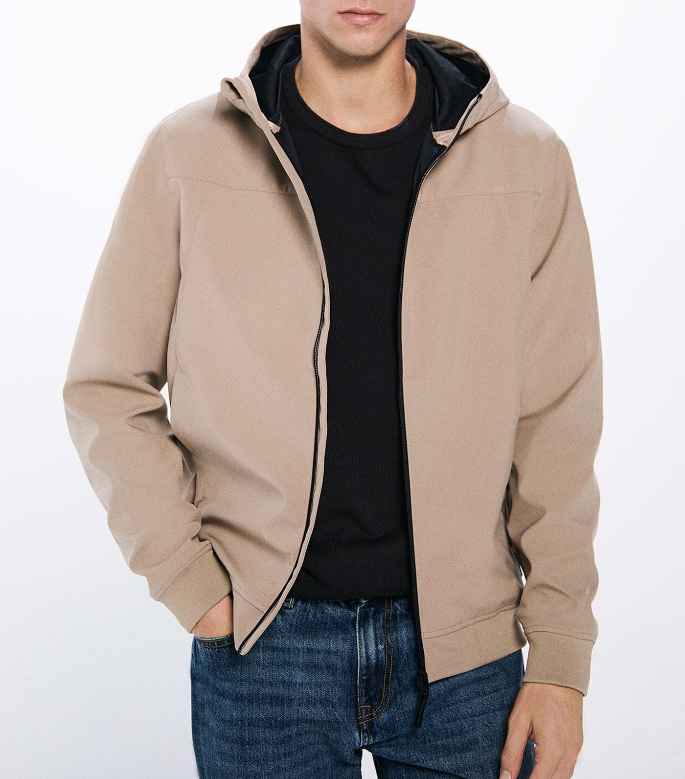 Hood Softshell Jacket Beige