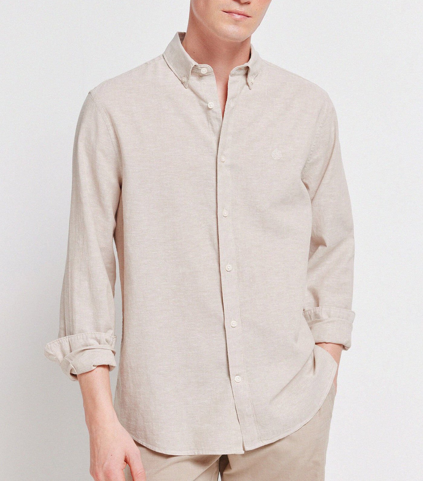 Springfield Linen Shirt Beige 2