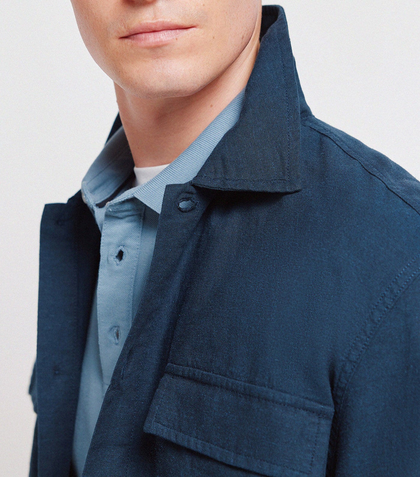 Springfield Linen Overshirt Dark Blue
