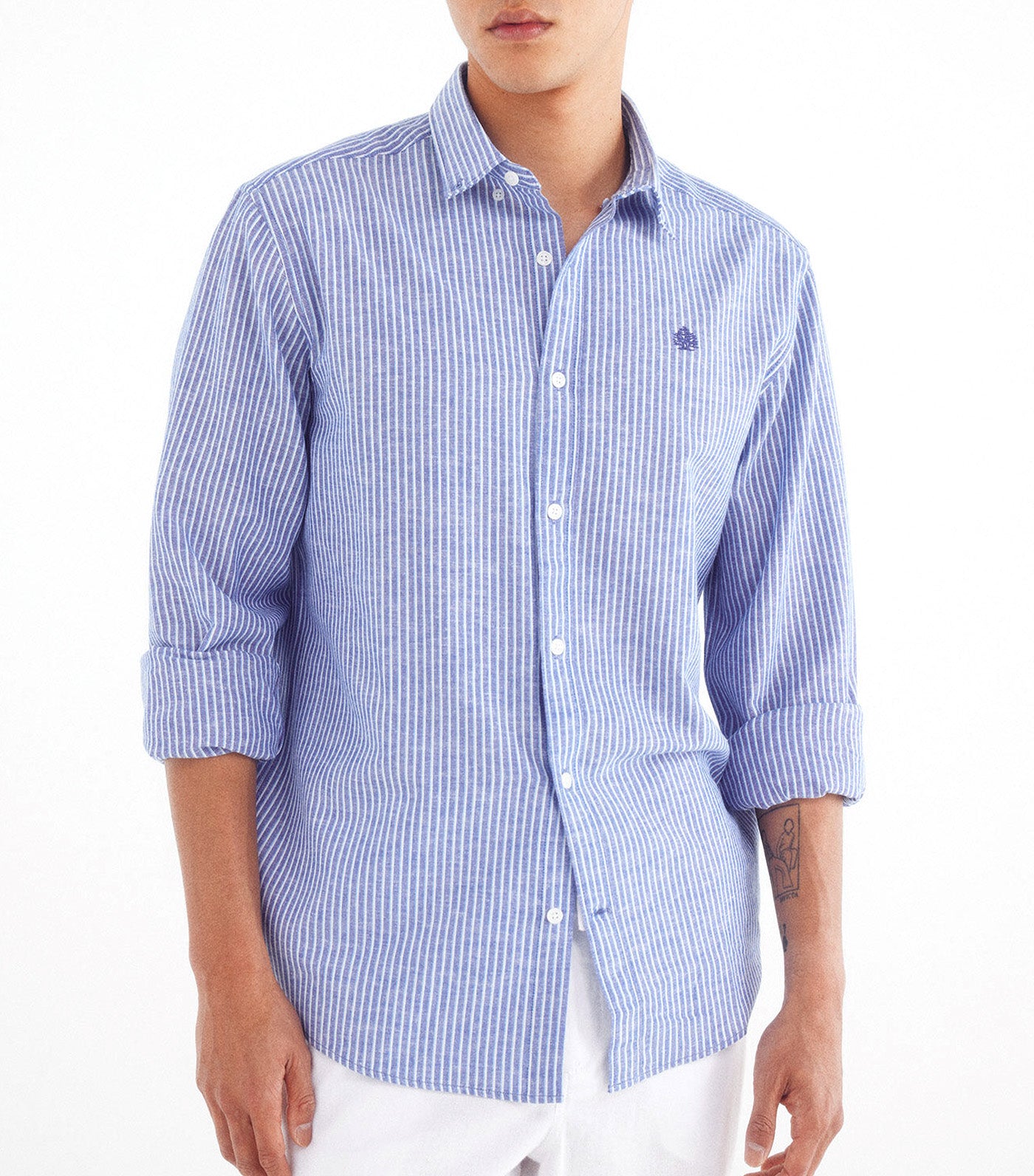 Striped Linen Shirt Blue