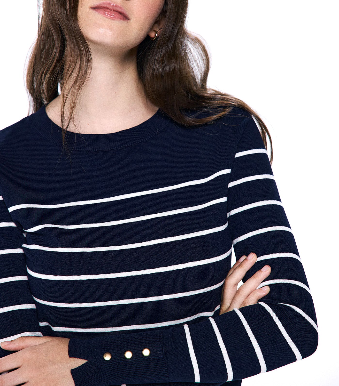 Lightweight Buttoned Cuff Jumper
Navy