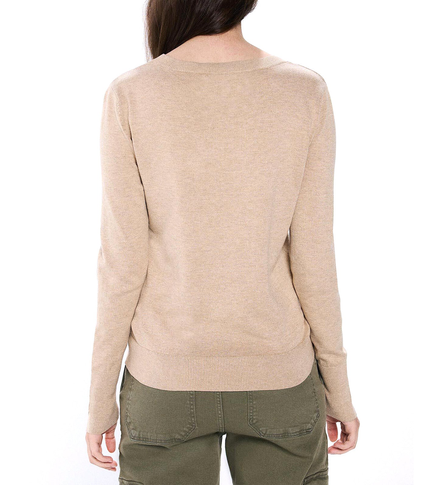 Lightweight Buttoned Cuff Jumper
 Sand