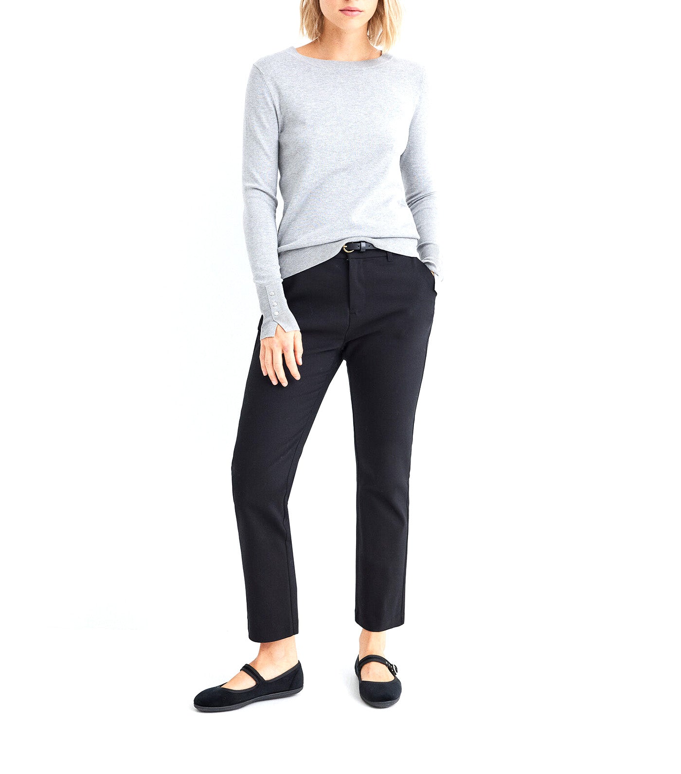 Lightweight Buttoned Cuff Jumper
Dark Gray