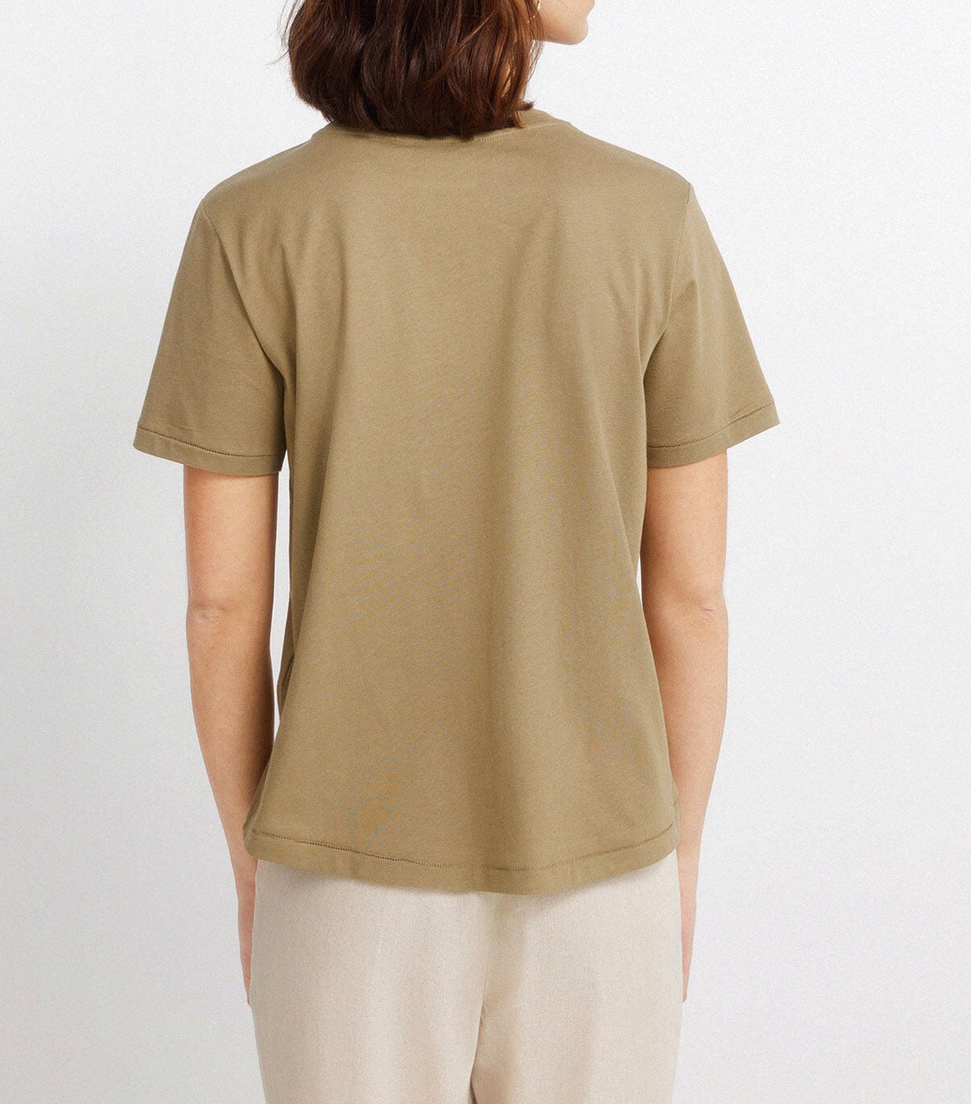 Springfield Studded Short Sleeve T-Shirt Dark Khaki